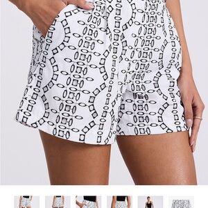 Stylish White Patterned Women's Shorts